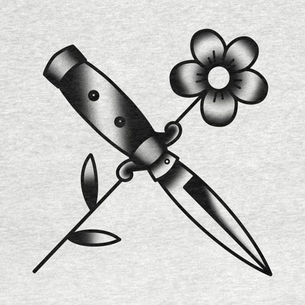 HomeSchoolTattoo knife and Flower by HomeSchoolTattoo